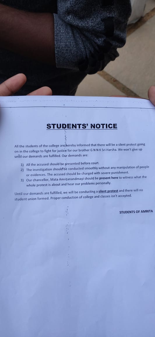 RevathiRajeevan's tweet photo. The students' demands. https://t.co/QPzb5BMvok