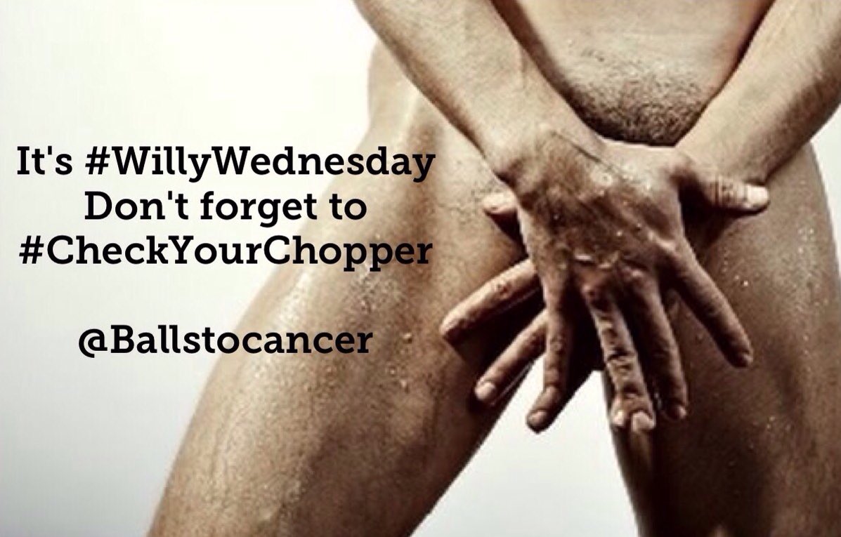 It's #WillyWednesday please take 5 minutes to check your penis for lumps, bumps or blemishes. You don't want to lose it. #DontBeSillyCheckYourWilly and don't forget, your partner can help (they can get closer)