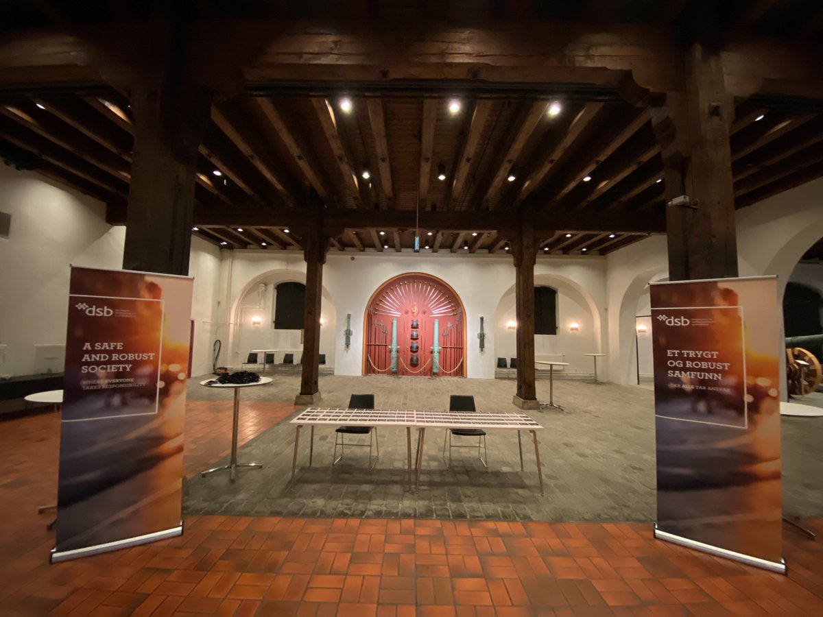DSB_no's tweet photo. Welcome to the 5th Nordic Crisis Communication Conference, in Fanehallen @ Akershus Festning, Oslo, Norway #ncc19 #DSB_no https://t.co/Njw4luwZQZ