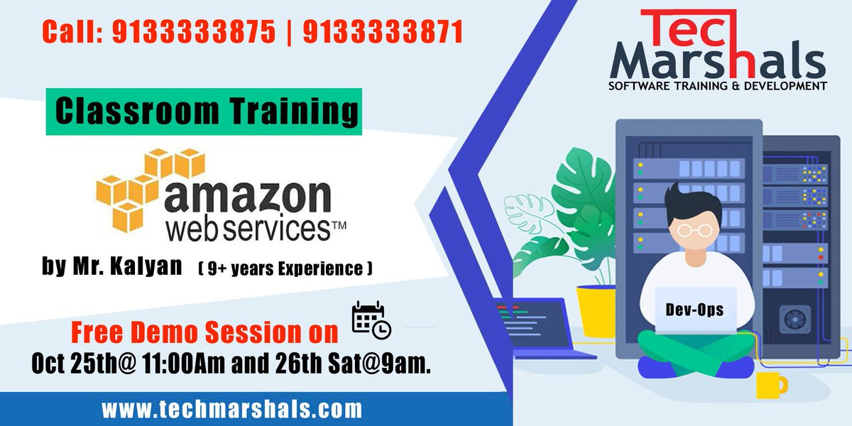 TechMarshals's tweet photo. Attend Free Demo By Mr. Kalyan on 25th @11:00Am and 26th Sat 9:00Am.
Other Demos :
DevOps Demo By Mr. Sridhar on Oct 25th at 10:00AM
Ethical Hacking Demo By Abrar Ahmad on 26th Oct @ 9:30am.
For More Details Call/whatsApp on 9133333875 /871.
#Techmarshals #AWSTrainig #Demo https://t.co/S3C4WTbVT2