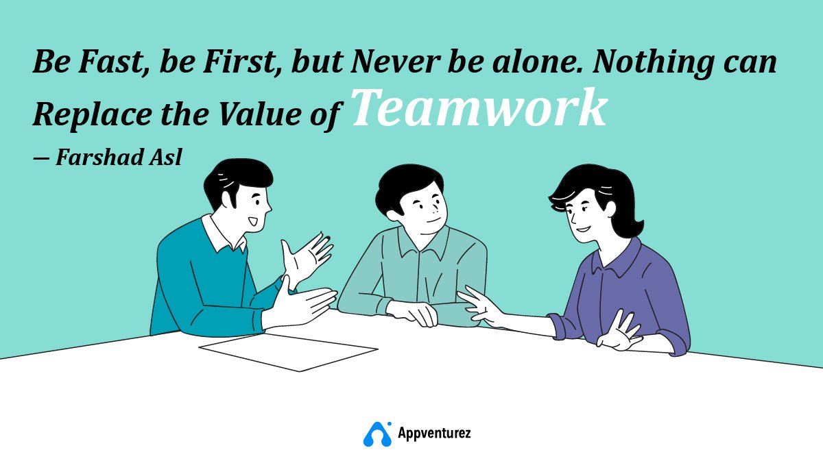 Appventurez's tweet image. Teamwork is the key to reach your destination in minimum time. 

#timework #unityisstrength #valuework #FarshadAsl #wednesdaywisdom #wednesday  #wednesdayvibes #appventurez