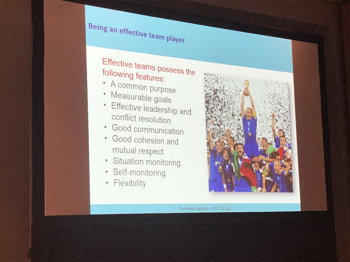 Jibberydo's tweet photo. Tommaso Bellandi tells us that teamwork is an integral part of safer care-but we only spend 1% of our time training as a team and 99% trying to perform #LJSafety @ISQua #ISQua2019 @davidjvaughan @triciaqif @SarabiaOdet @RashadMassoud @DalHothi_HD_QI @PeterLachman @egarciaelorrio https://t.co/MZSUlEBOLG