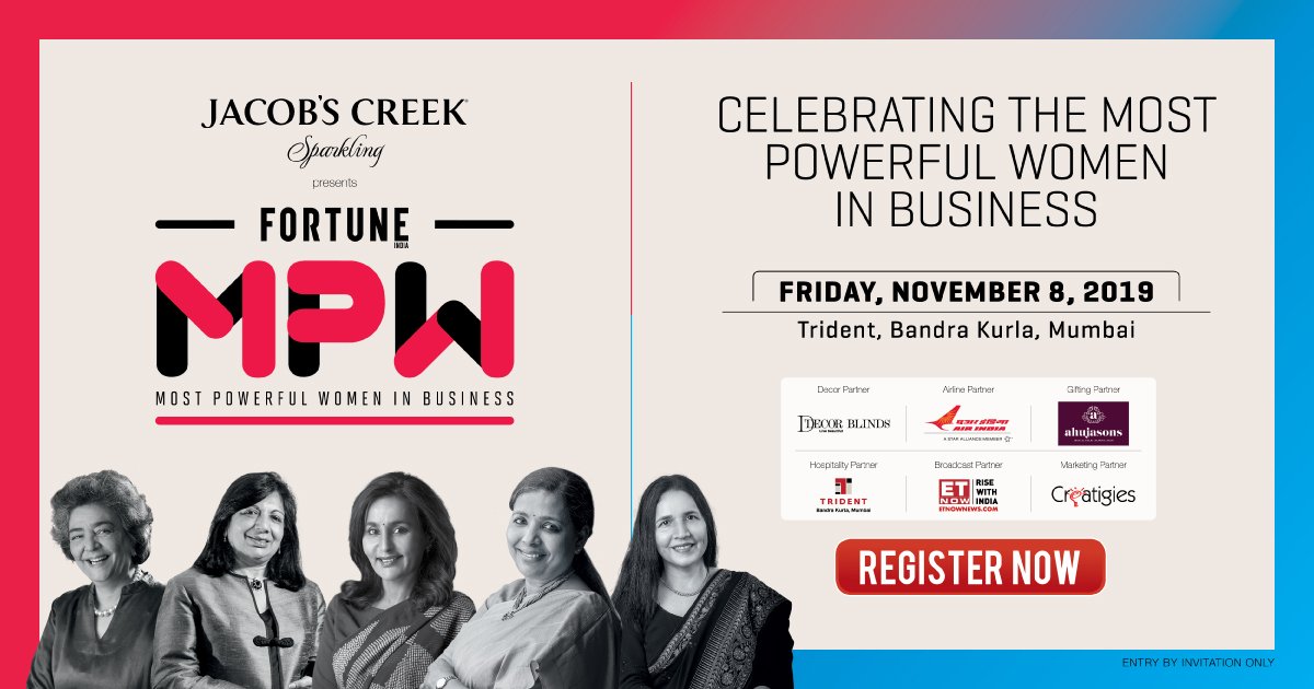 FortuneIndia's tweet photo. #SaveTheDate for @FortuneIndia's #MPW2019 event in #Mumbai! To register: https://t.co/XEeIPoWJVm https://t.co/qxDXdRT2Og