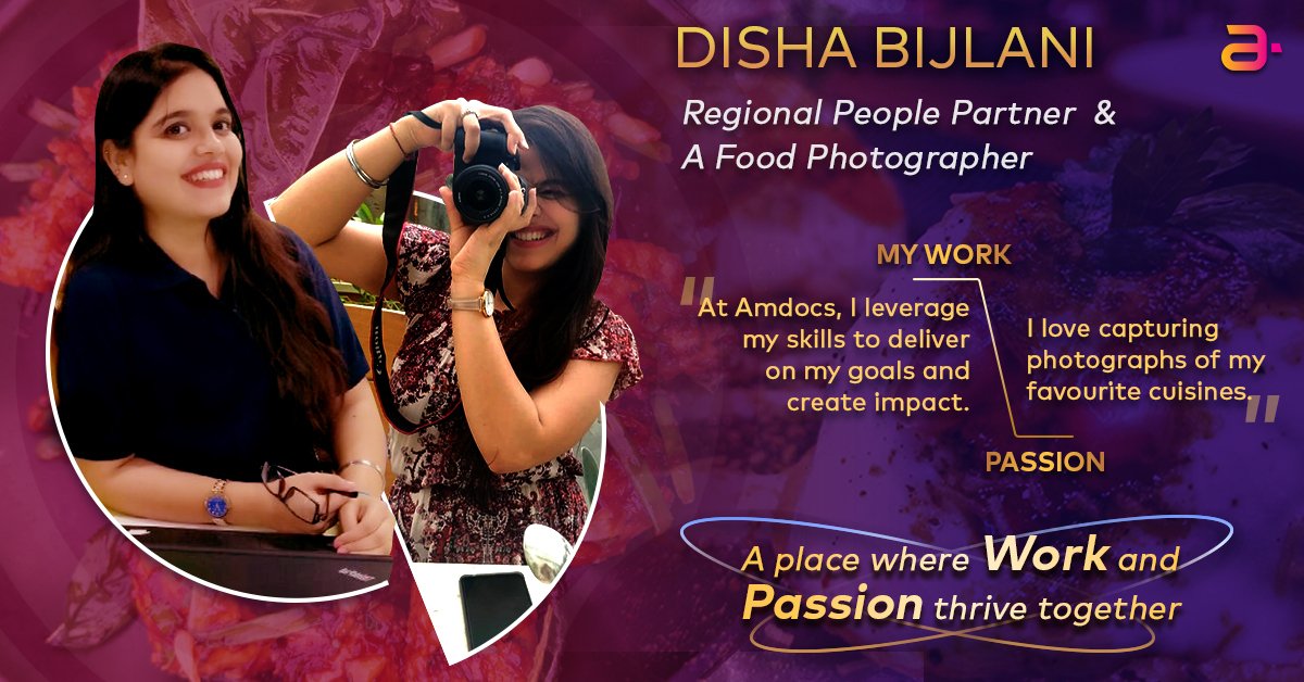 Amdocs's tweet photo. How do you manage to balance both work & your life's passions? Amdocs India employee, Disha Bijlani, is a Regional People Partner by day and a food photographer by night, creating a delicious life balance. 📸
#iamdocs - are you? https://t.co/14LCWDeIvU
#iamdocsIN https://t.co/9bTbVvdDSQ