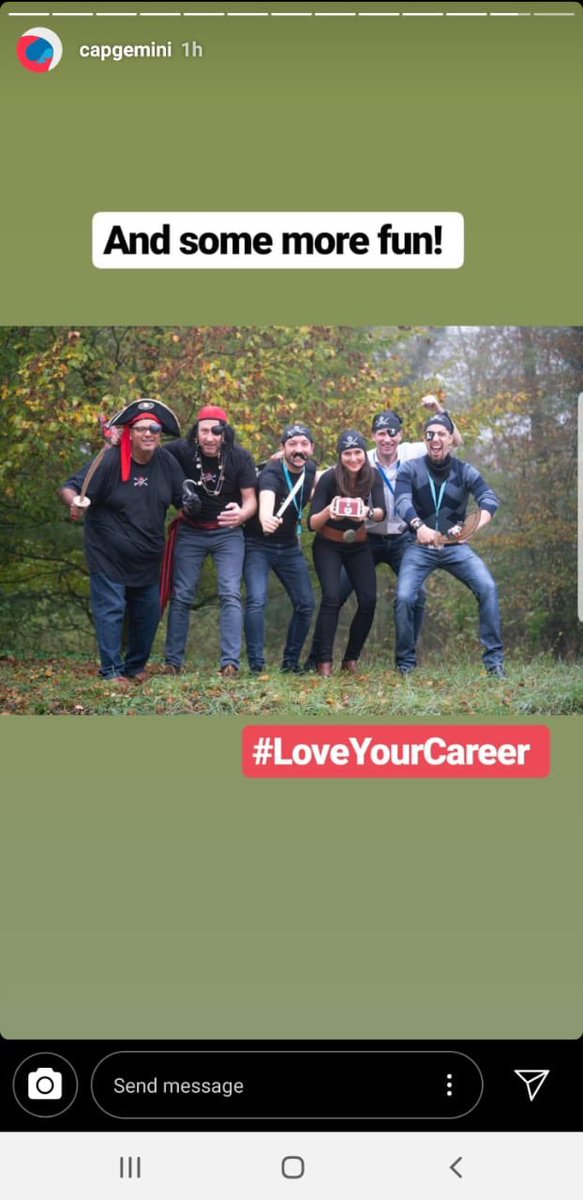 AshP1's tweet photo. So proud of our Pirate team.. we had a blast; ensured that we gave everyone a memorable experience for our final #ConnectandDrive presentation at @LesFontaines_ honoured to work with these amazing people ❤️ #LoveYourCareer @Capgemini https://t.co/g81aXT7ACT