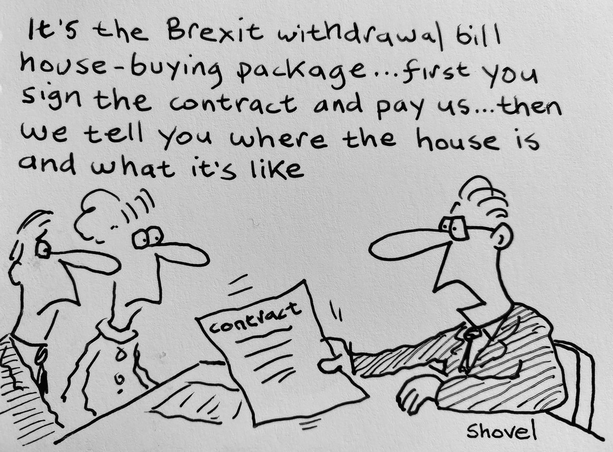 My cartoon - the #Brexit withdrawal bill house-buying package... ‘trust me, I’m an estate agent!’
#BorisJohnson 
#r4Today