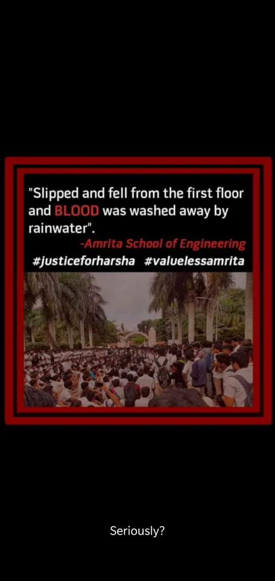 Sulli92647720's tweet photo. #justiceforharsha 
#fightforharsha
How about practice what you preach ? 
#valuelessamrita https://t.co/lMN1ib0RbF