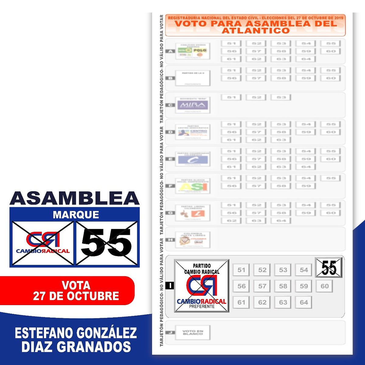 EsteEsAtlantico's tweet photo. VOTA #AsambleaCR55 : @estefanogdzg
Vamos a las urnas este domingo 27 de Octubre, a partir de las 8:00 A.M. https://t.co/7paGZslFJA