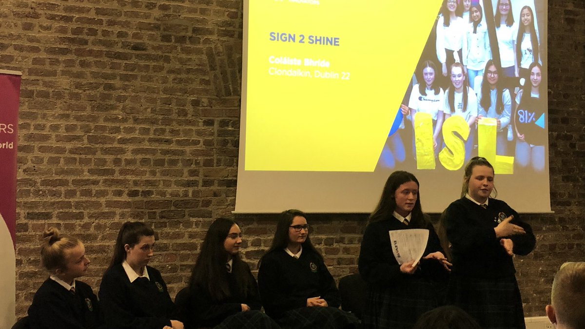 The <a href="/Sign2Shine_/">Sign2Shine</a> team of <a href="/Colaistebride/">Coláiste Bríde D22</a> are advocating for #IrishSignLanguage usage in Ireland and need help w/ apps and website design