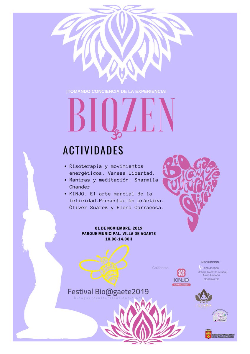 Bioagaete's tweet photo. ⚠️ ¡ATENCIÓN! Ampliamos el plazo de inscripción en el #Biozen. Puedes inscribirte hasta el 30 de octubre, llamando al 928 40 19 36🧘♂️🧘♀️#Bioagaete2019
Recordamos:
📆Viernes 1 noviembre
⛲Parque Municipal (C/.Juan de Armas)
🕙 10:00-14:00h
🧾Donativo 5€ https://t.co/wEy2qZW0Jr