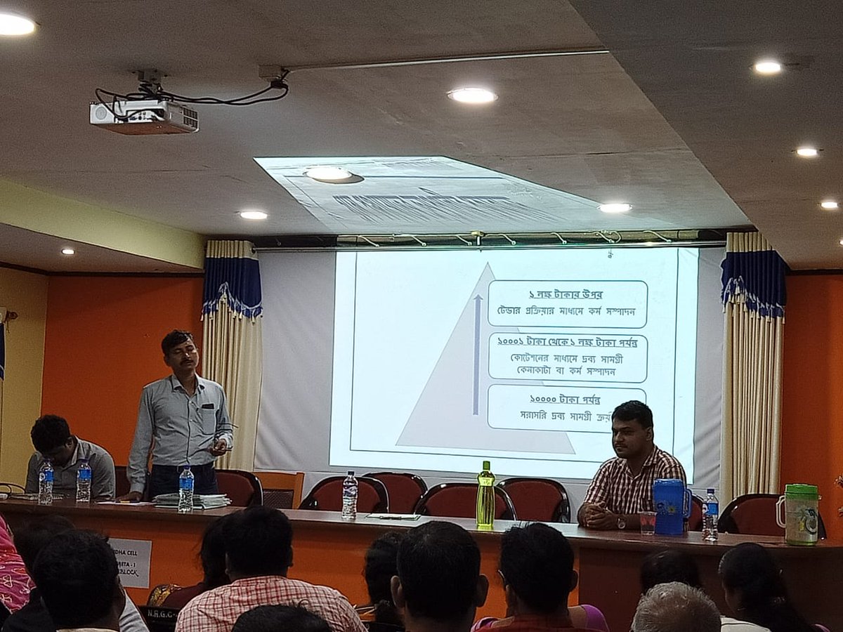 IsgppM's tweet image. Training on General Procurement, E-tendering, GST issue with employee viz. N. S, Secretary/EA and Pradhan/Upa-Pradhan of GPs under Garhbeta-I Block. Venue :- Garhbeta-1 Block Office, Paschim Medinipur @isgppII @purkaitISGPP @mvraoforindia @mopr_goi