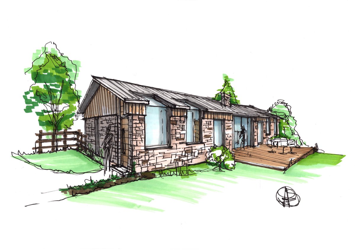 Armine has been at the pencils again!  This is her proposal for a #permitteddevelopment conversion under #classQ of what is, quite literally, a pig sty.  Pig Sty #architecture.  It's now a thing.