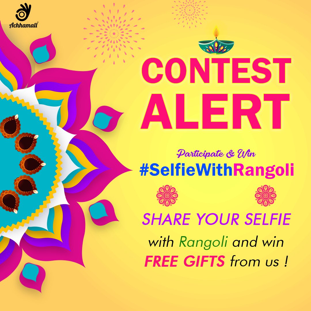 AchhaMall's tweet photo. Diwali Contest!!!
#SelfieWithRangoli contest is here just share your Selfie with Rangoli and win exciting gifts from #Achhamall 🤩🎉

👉Tag your 3 Friends.
👉Like, retweet and follow @AchhaMall  

#Diwali #contest #ContestAlert #ContestIndia #Diwali2019 https://t.co/faLnBd6HBf