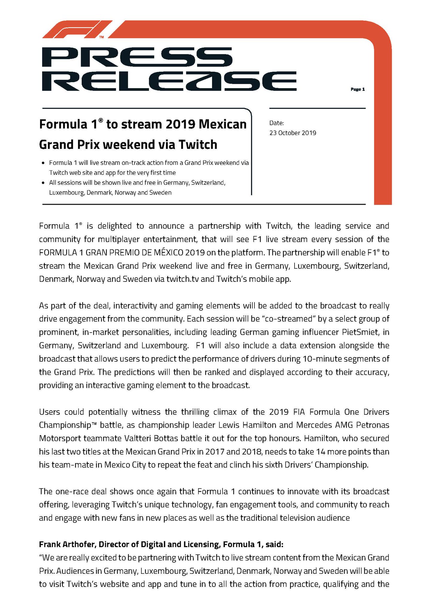 formula 1 live twitch