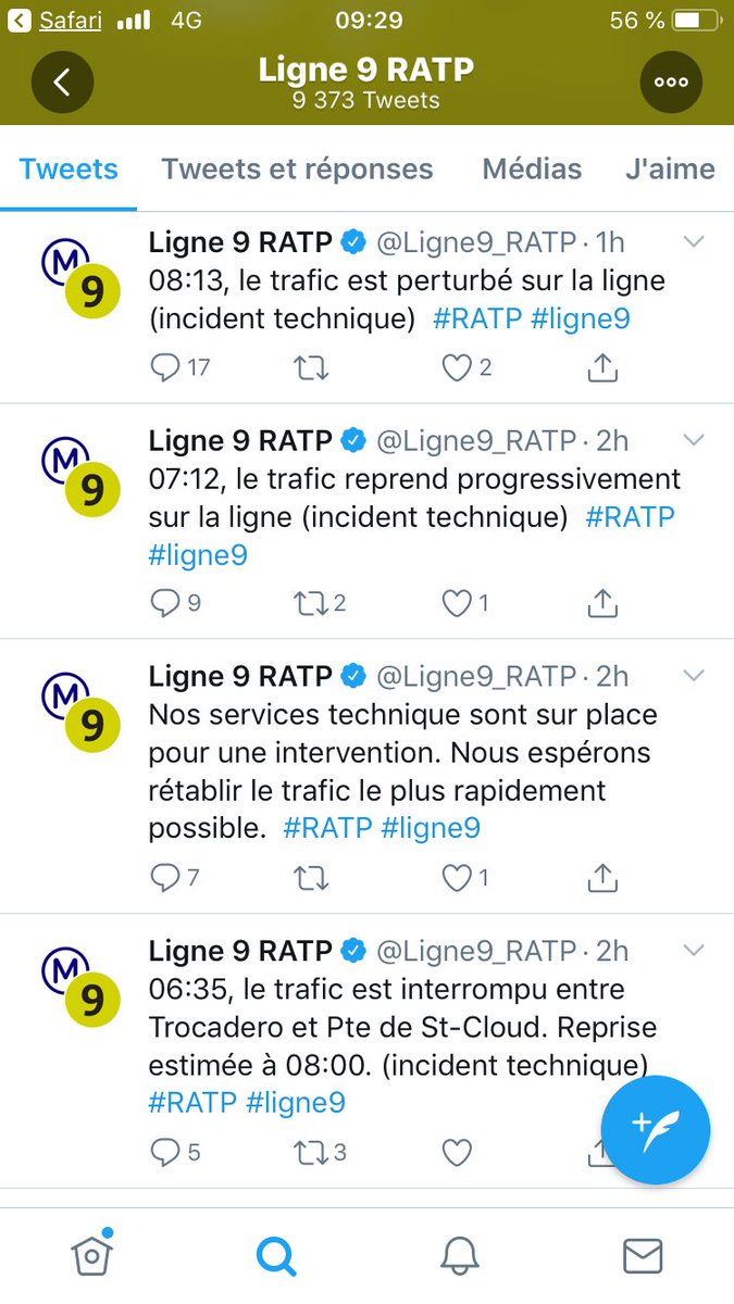 VeroBucaille's tweet photo. #pertubations importantes @Ligne9_RATP #ratp depuis lundi #métros #bondés #quais surchargés matin et soir et ce matin #changement #métro #portedesaintcloud Pourquoi? Aucune explication? Aucune solution ? #mairie16 @RATPgroup @ClientsRATP https://t.co/BVak8wTFMx