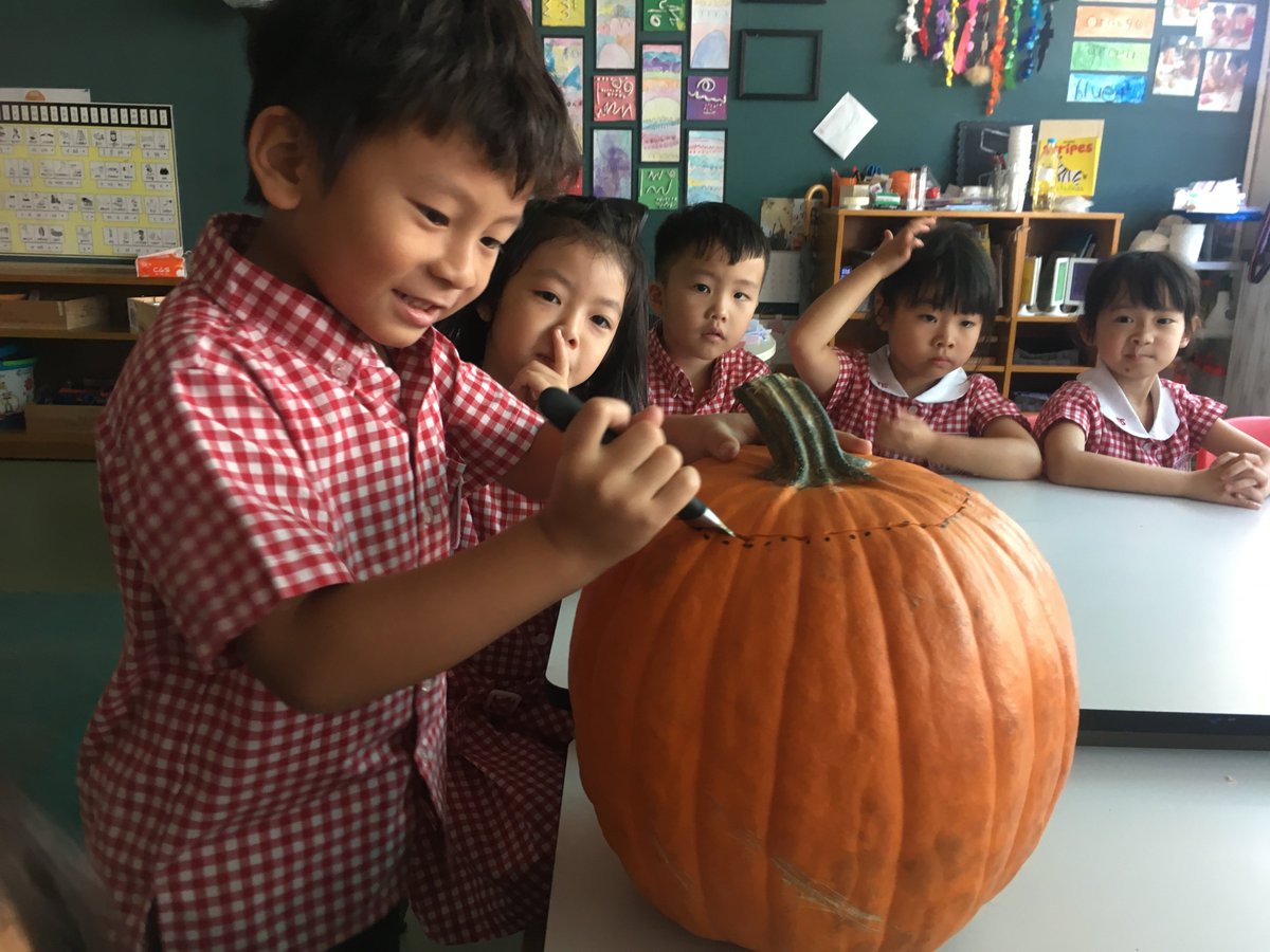 Hands on learning while celebrating Halloween! Students designed, planned, and voted for the face of our jack-o-lantern and finally got to cut it open today! Love when students aren't afraid to get messy and try new things!
#kindergarten #TISmacao #ECE #handsonlearning #inquiry