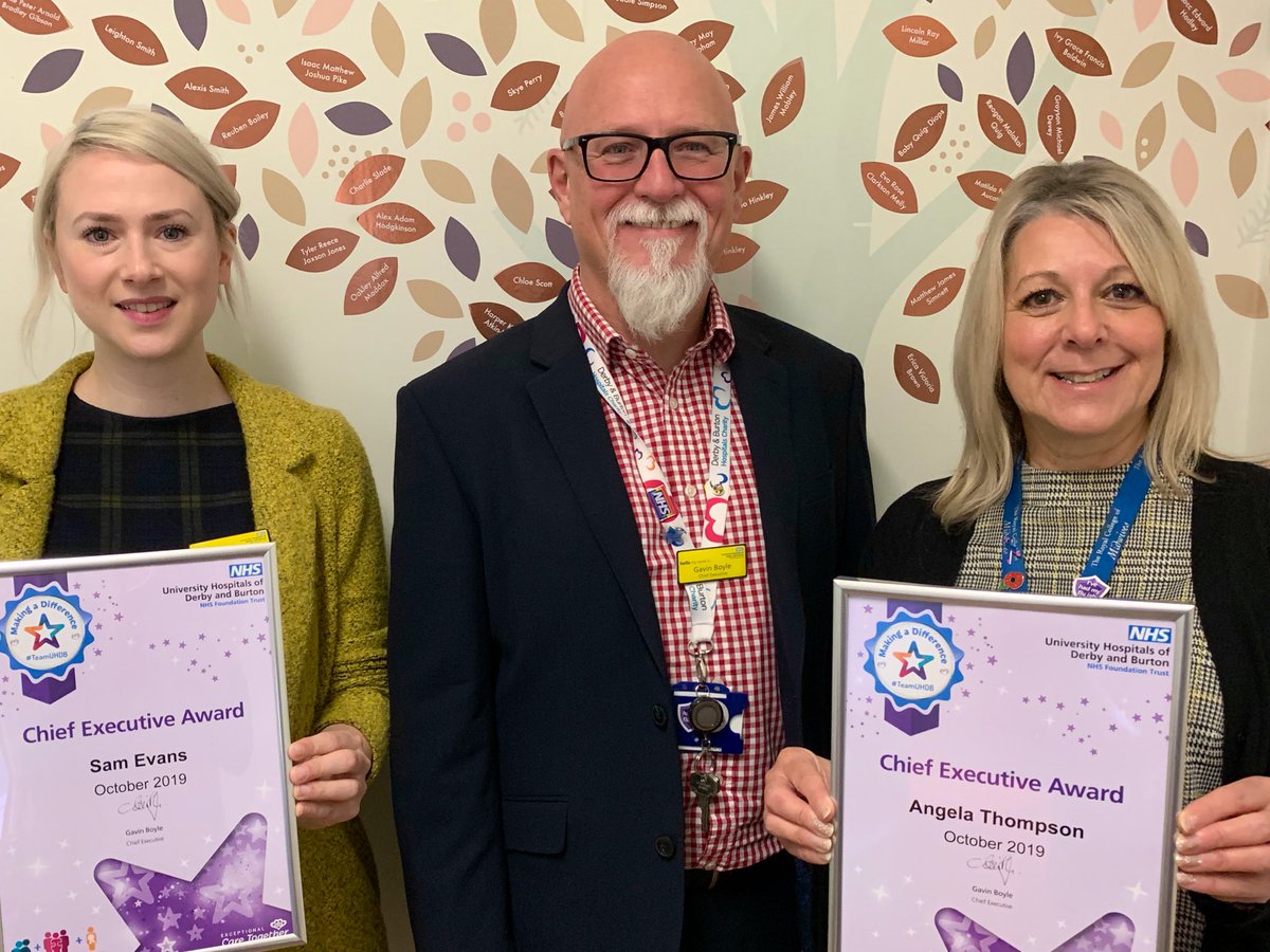 GJB1300GS's tweet photo. Another Making a Difference award today this time for our bereavement midwives at QHB &amp; RDH Sam Evans &amp; Angela Thompson. Fantastic effort on Baby Loss Awareness week. Bringing compassion to such a sad subject. Well done to them!👏👏👏👏👏👏👏#TeamUHDB @UHDBTrust @CathyWinfield https://t.co/VqSFlmL4j1