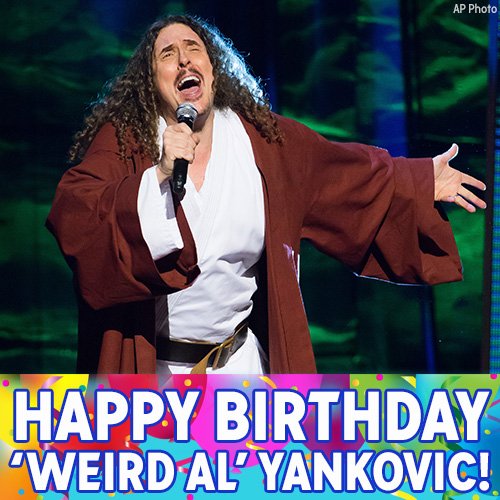 Happy birthday to Weird Al Yankovic. The Eat It and Amish Paradise singer is celebrating today! 