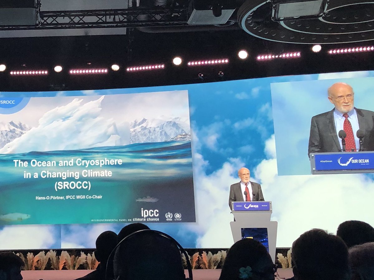 Clear message from #IPCC co-chair Hans-Otto Portner: We need 1) policy frameworks for effective fisheries management and 2) connected networks of MPAs to help species and people adapt. #OurOcean <a href="/IPCC_CH/">IPCC</a>