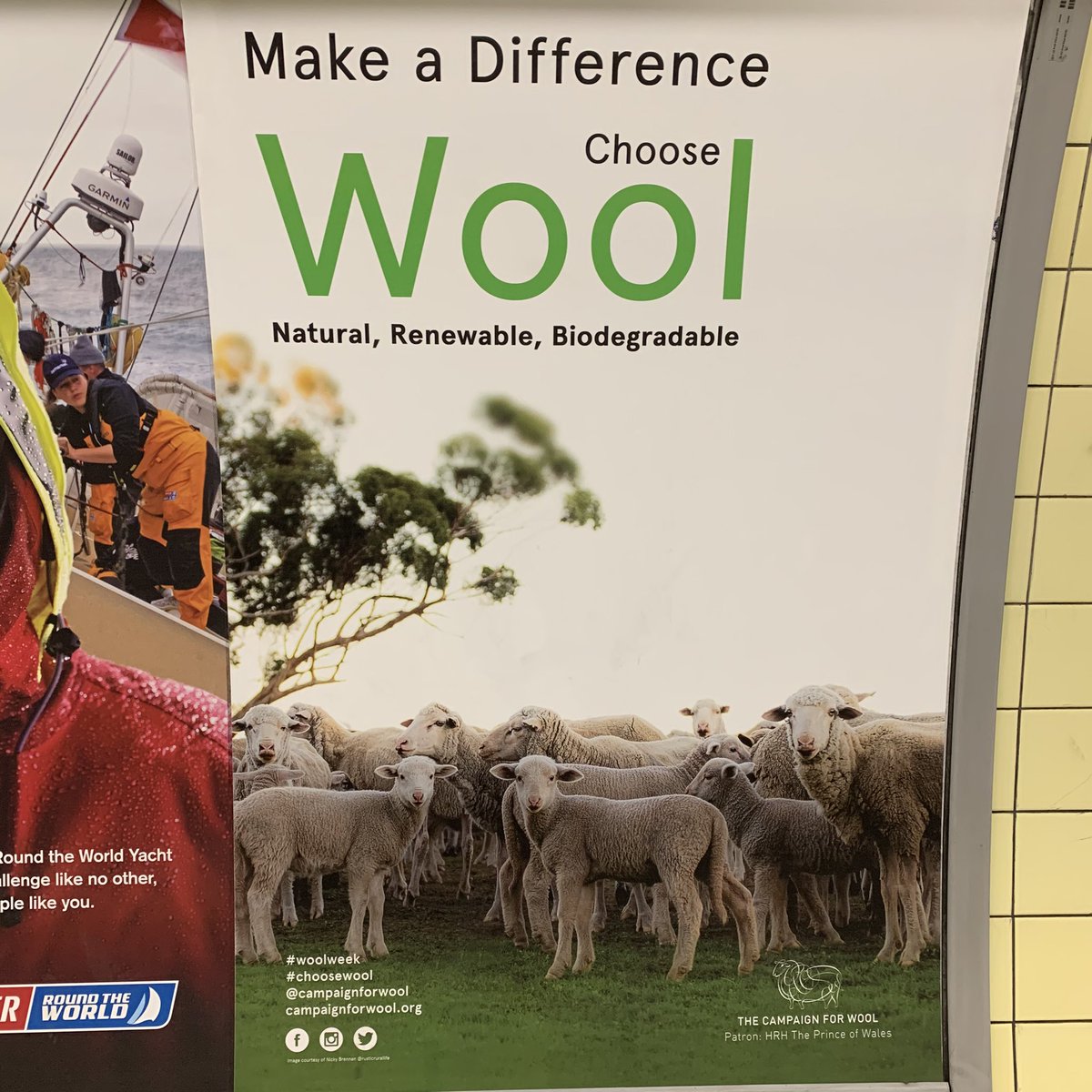 As if by magic, what do I see on Tube? #woolweek #choosewool Hear hear! Marching about in London is a plastic anorak is now my pet hate. I need a wool one. Maybe it’s called a jumper. 😳