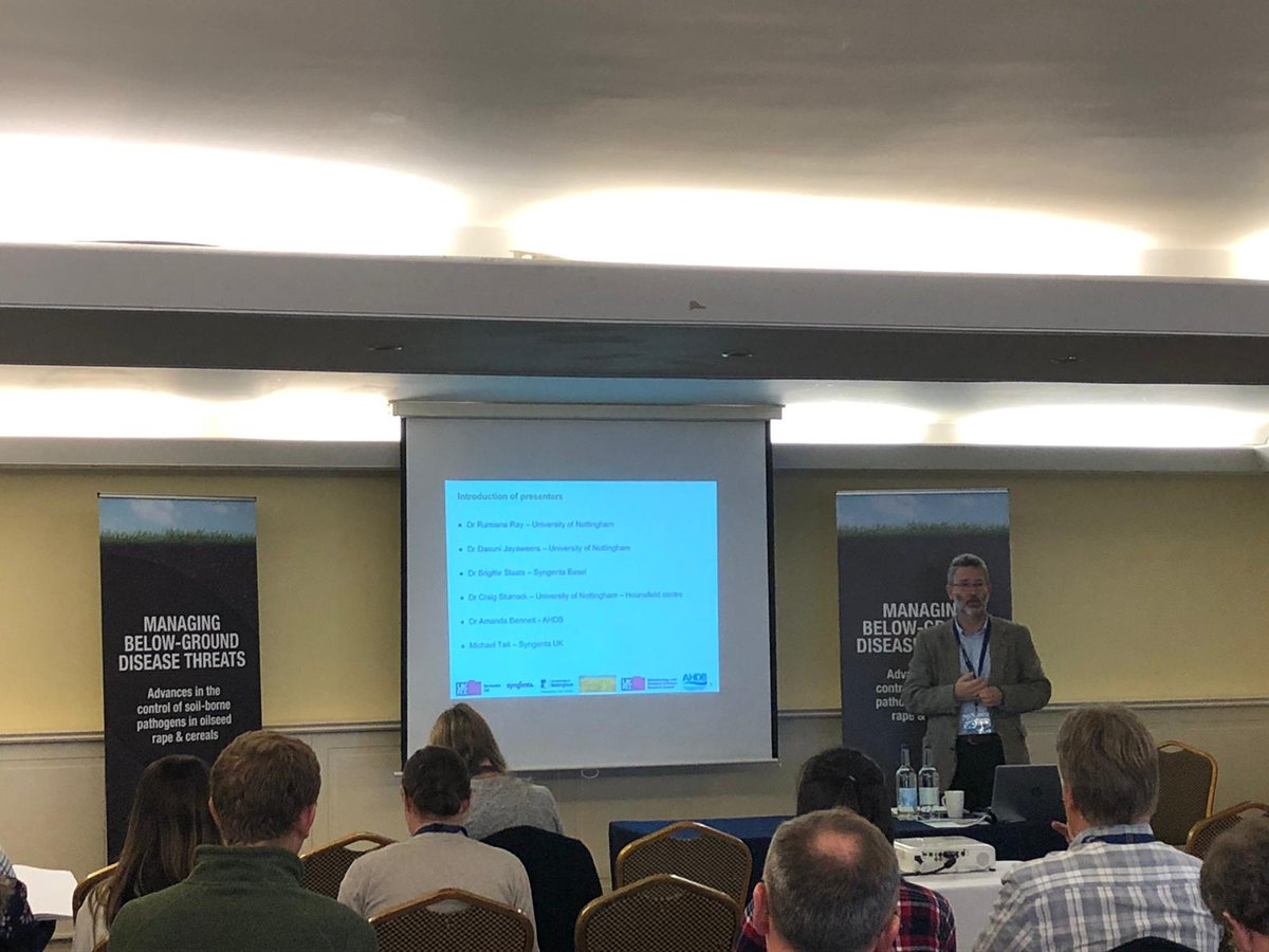 SyngentaUK's tweet photo. Kicking off the Syngenta & @UniofNottingham meeting with a look at the brilliant speakers 🗣️we have lined up for the day!
All here to discuss the management of below ground disease threats, particularly Rhizoctonia in #iOSR. #SyngentaUK https://t.co/U0A0LREY4V