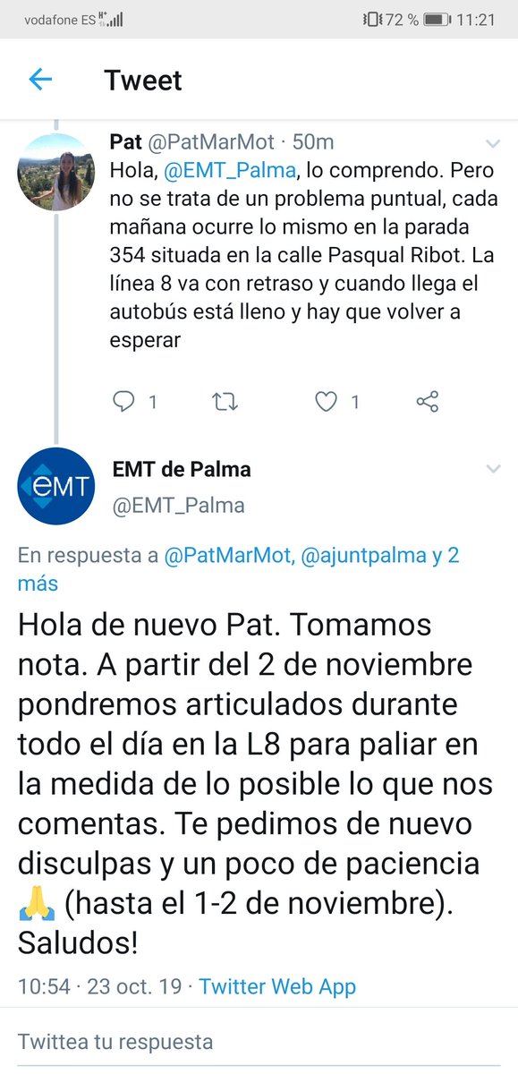 PatMarMot's tweet photo. @jescortes A mí me ha pasado lo mismo esta mañana y me han dicho esto https://t.co/vrljqZYjmK