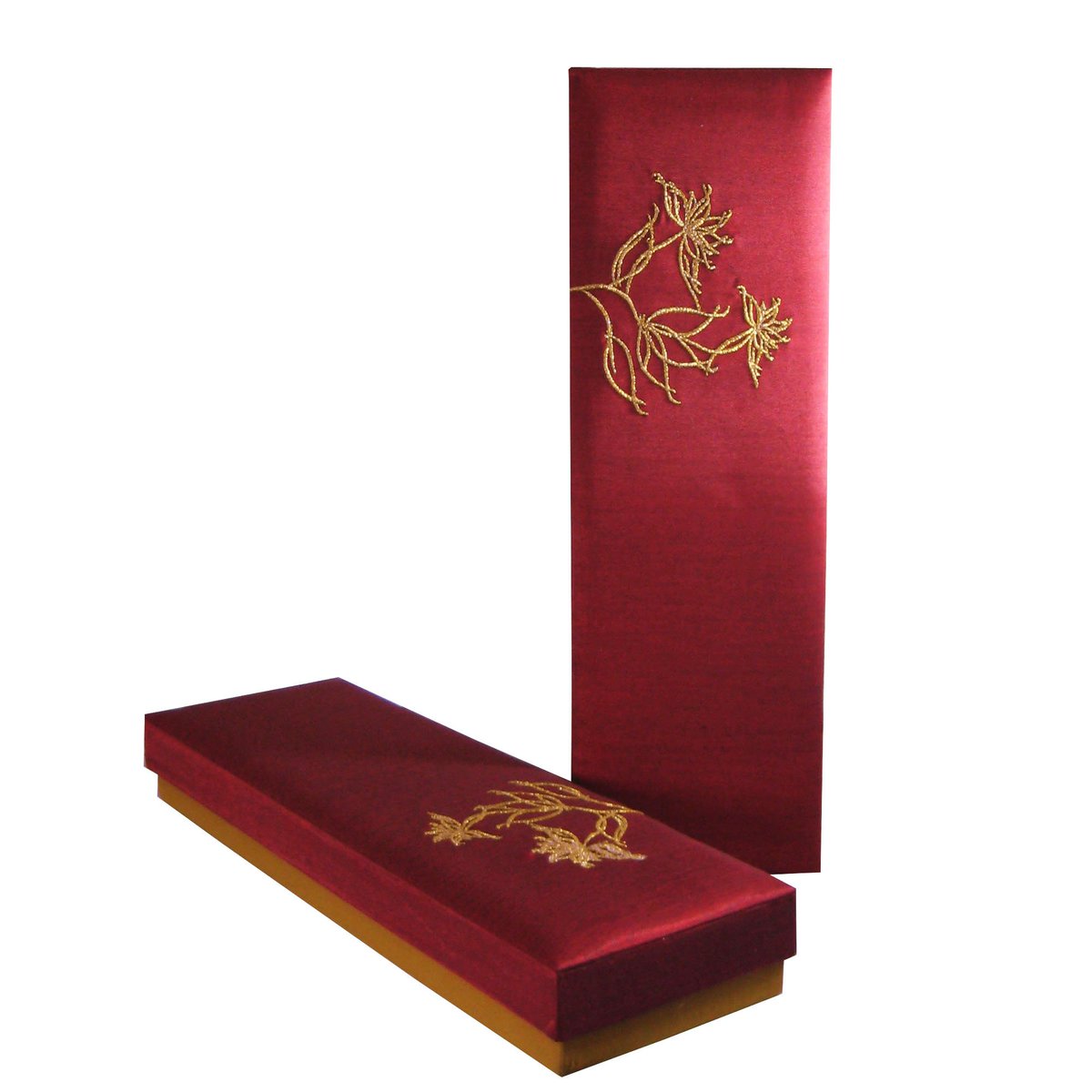 Our classic faux silk packaging box from 2006 are still famous today. order them in customized color & size, embroidered or foil stamped and with silk or paper. #custompackaging #thaisilkbox #luxurybox #giftbox