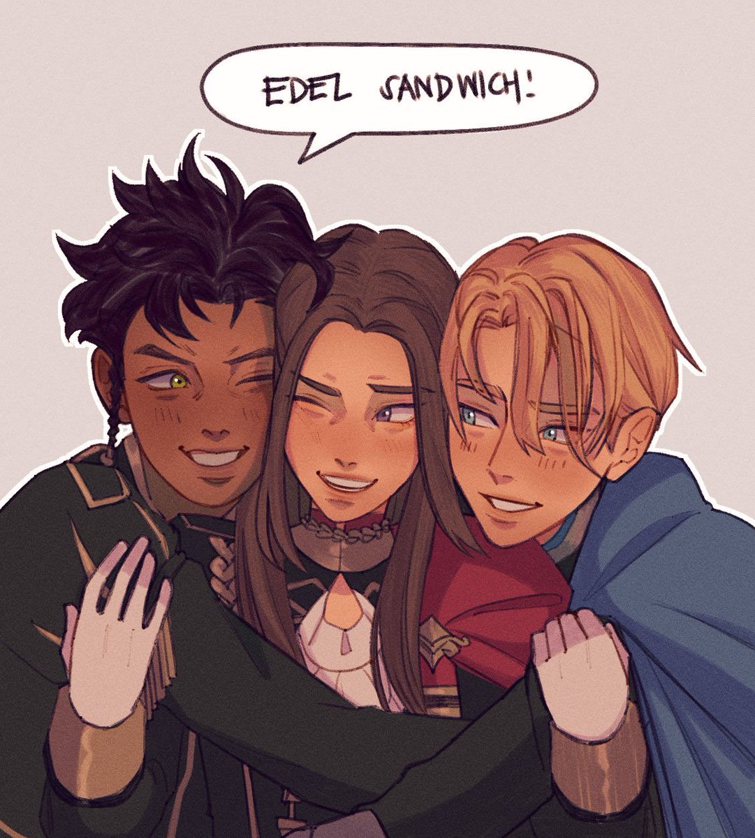ujugn's tweet photo. what if nothing bad happens and everyone is actually happy n friends... haha jk... unless...? :( #fe3h https://t.co/qKRSk15sif