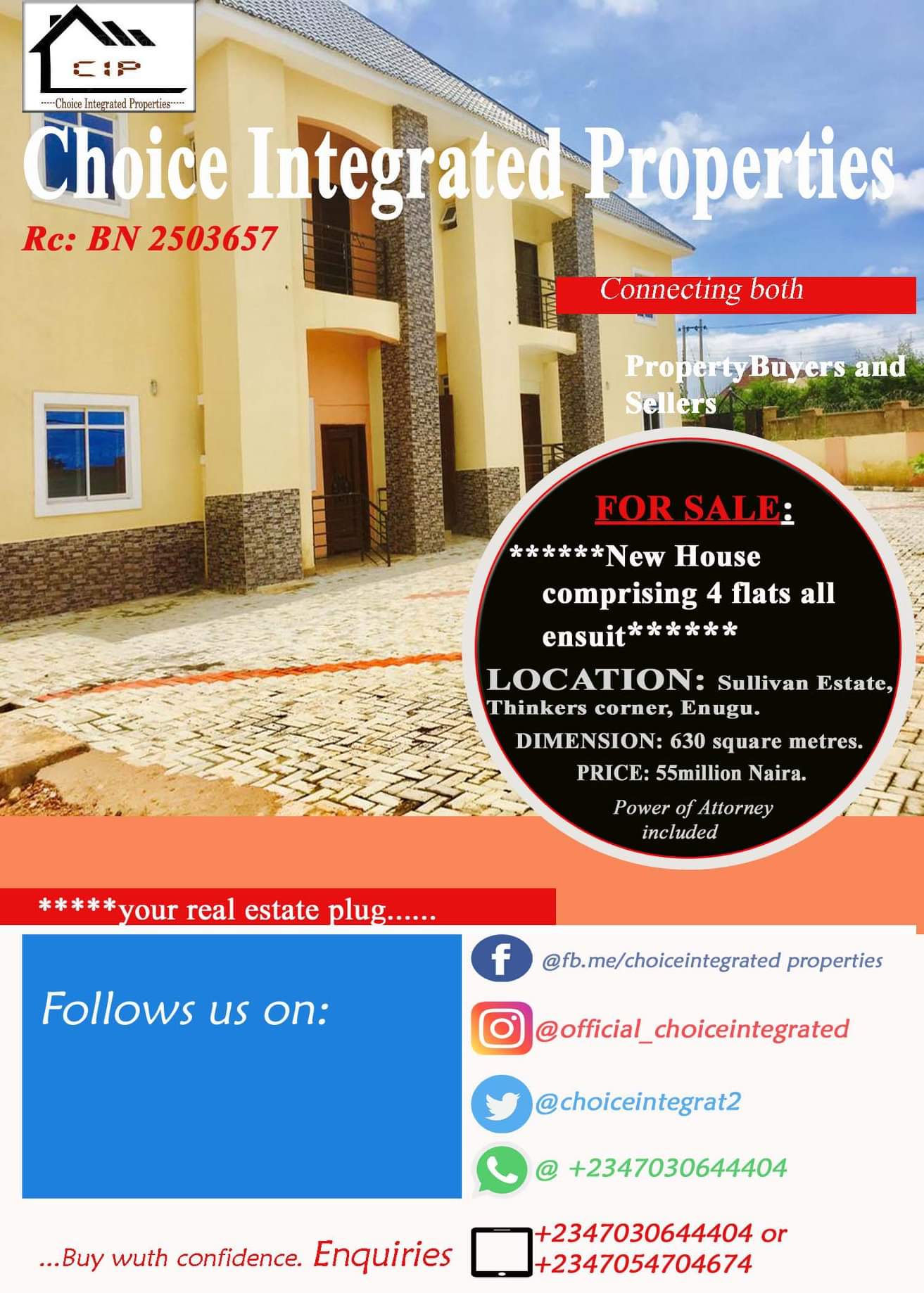 Choice Integrated Properties on Twitter "New House for Sale ,4 flats