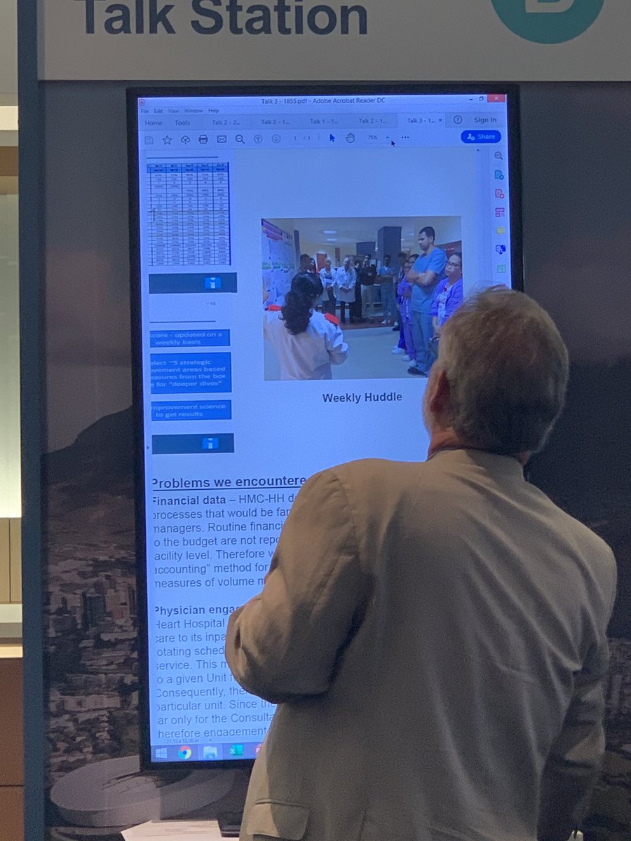 LindaSoars's tweet photo. Value Improvement system - using improvement models to measure and display to encourage unit change in Qatar   #ISQua2019 with Bill Andrew - huddles increase awareness for all https://t.co/G4TyeK52aM