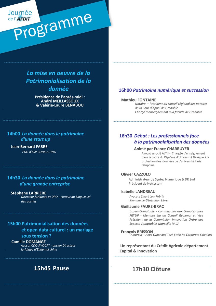 Le 6 12 19 à Marseille - La Patrimonialisation de la donnée

Une conférence <a href="/afdit_colloques/">AFDIT</a> avec le soutien des barreaux d'Aix et de <a href="/marseilleavocat/">Barreau de Marseille</a>, de @univamu d'ADNOV, de l'APP, de <a href="/ALTIJ_Avocats/">Altij & Oratio Avocats</a>, de NOVELLIANCE, de DPOSYSTEM et de @sglobalprivacy 

afdit-sud-est.com