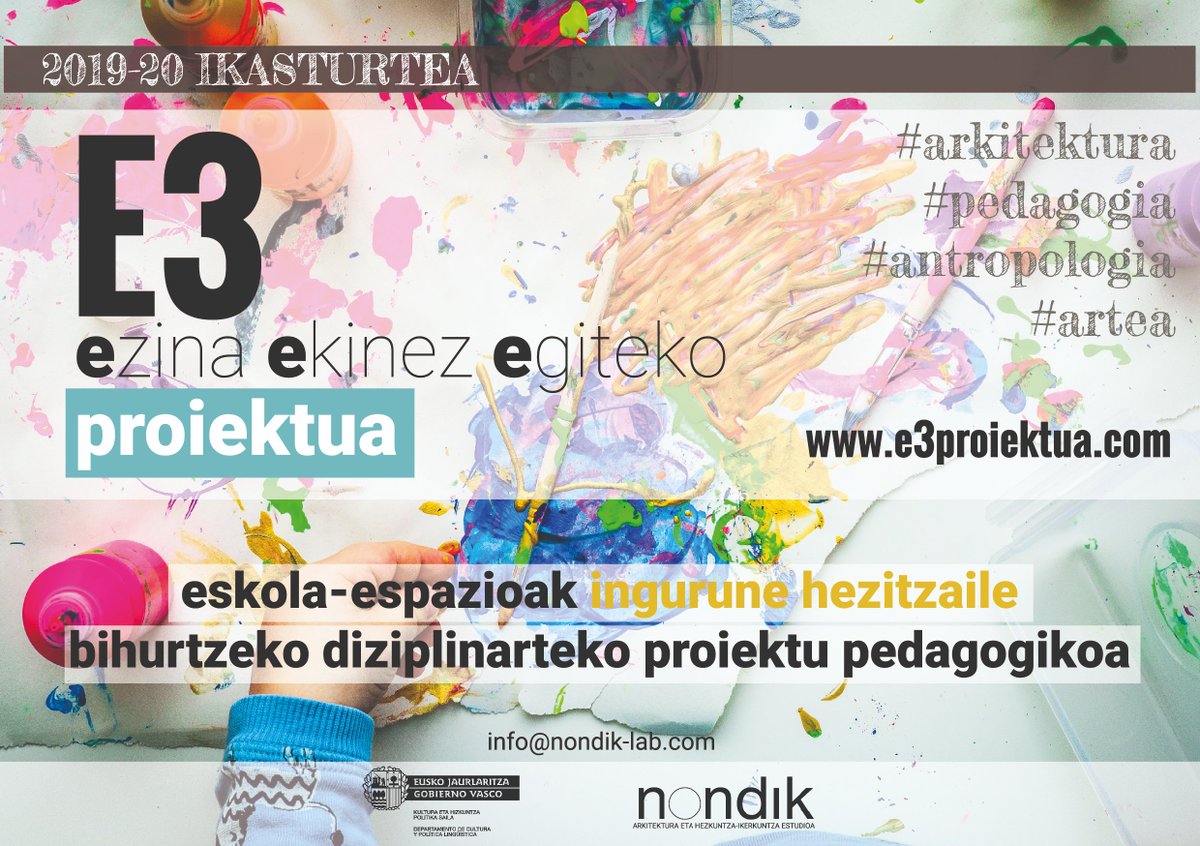 Abian da E3 Ezina Ekinez Proiektuaren edizio berria, eta zabalik daude parte-hartze deialdiak! e3proiektua.com