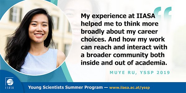 IIASAVienna's tweet image. Access a global #research network of over 3,500 scholars. Applications are open for the IIASA 3-month #YoungScientists Summer Program (#YSSP) in #Vienna. #SystemsAnalysis, #sustainability, and #interdisciplinary #science bit.ly/2lVjuuo @muye_asbl @DukeEnvironment