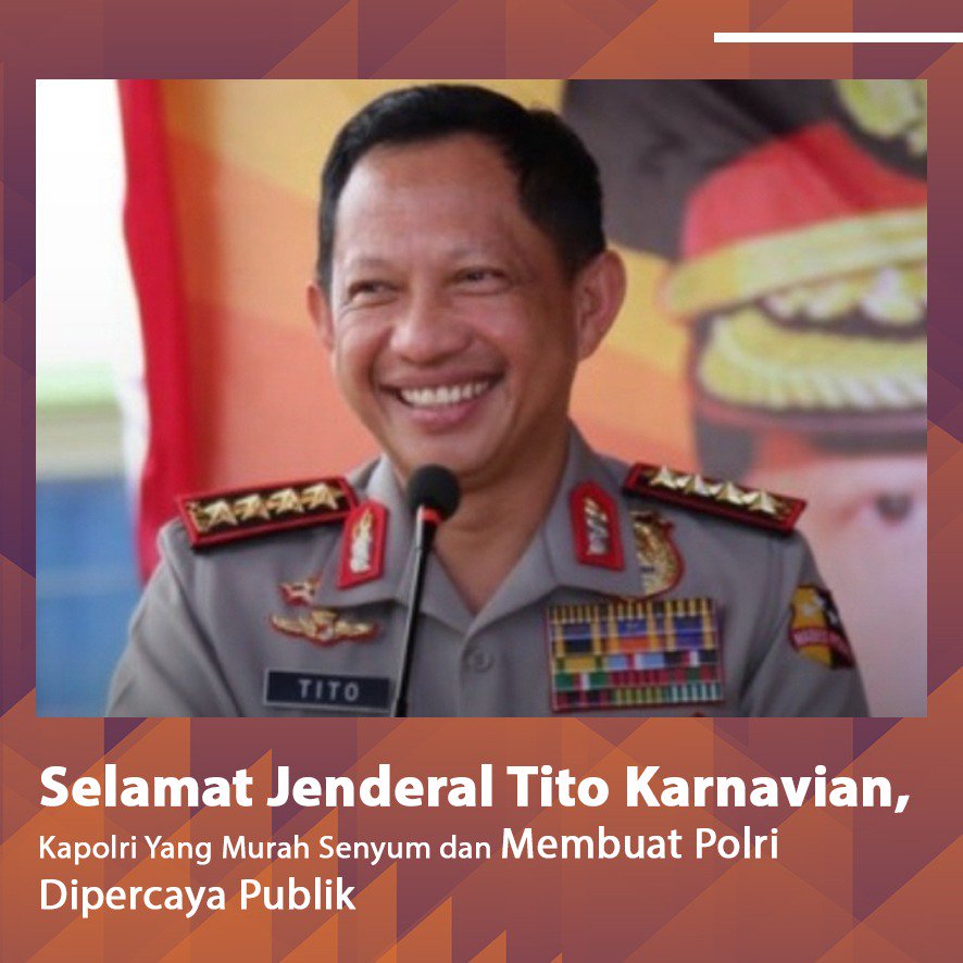 Humastrobkskota's tweet photo. Kapolri yang murah senyum dan membuat POLRI di percaya masyarakat 
#SelamatBertugasPakTITO https://t.co/t0W0E75G0F