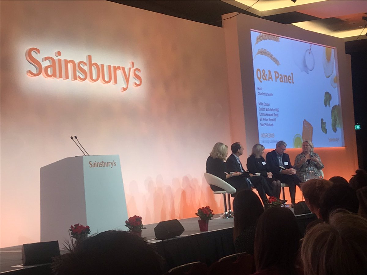 Fantastic Q&amp;A panel line up, hosted by <a href="/charlottebsmith/">charlotte smith</a> getting views from <a href="/SainsburysNews/">Sainsbury's News</a> CEO Mike Coupe, <a href="/JudithBatchelar/">Judith Batchelar</a> <a href="/EmmaHowardBoyd/">Emma Howard Boyd</a> <a href="/pkendallfarm/">Peter Kendall</a> and <a href="/suepritch/">Sue Pritchard</a> on climate change, net zero targets, biodiversity and other key topics from this morning #JSFC2019