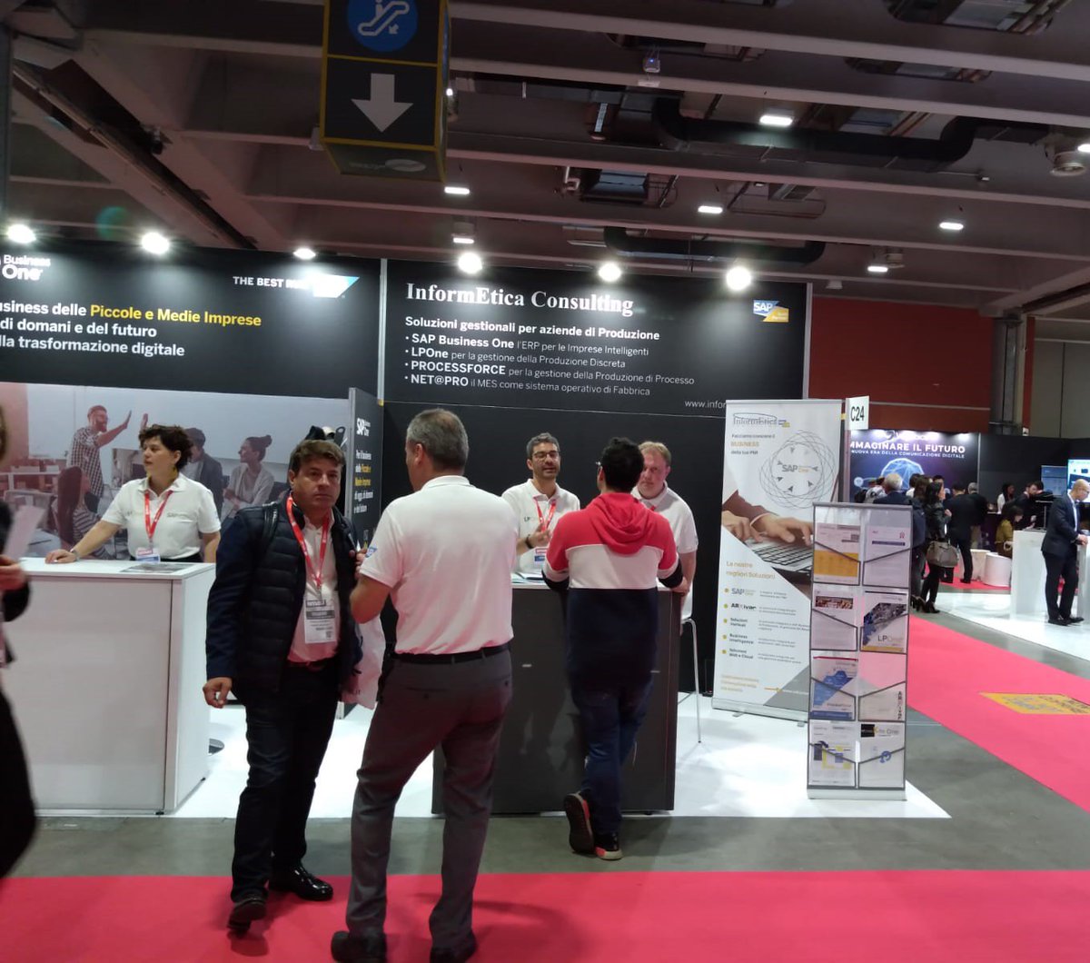 InformEtica_One's tweet photo. Grande affluenza oggi a #SMAU Milano 2019 e il nostro team impegnato con aziende alla ricerca di #innovazione. Ti aspettiamo al @SAP Village Pad 4 Stand C24.
@smaunotes #PMI #innovazione #food #sapbusinessone #LPOne #Manufacturing #ImpreseIntelligenti #ProcessForce #netpro https://t.co/V8riJh1oj6