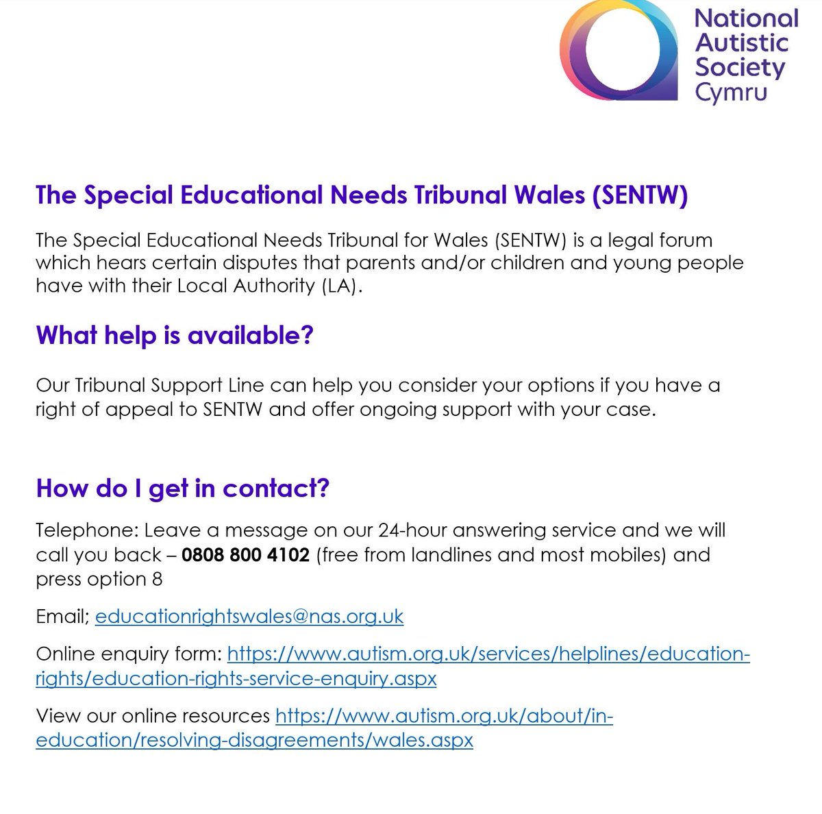 Information about NAS Transition Service and other helpful information 😊