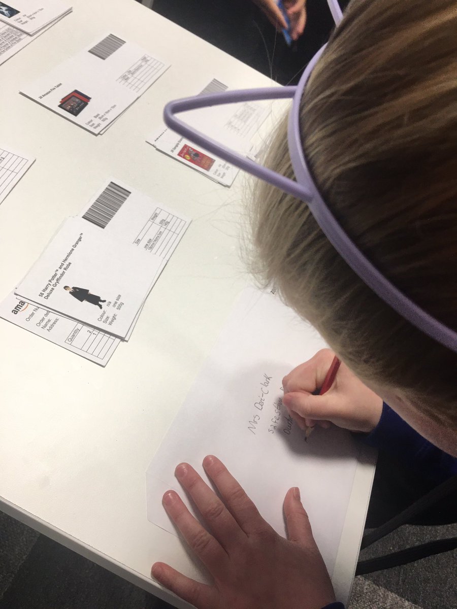 childrensuni's tweet image. Now we have received orders from customers! We have to find the items on the shelves and then our packers need to write the correct address and send them to the right lorries. It’s a very busy job! @CravenPrimary @AmazonUK #Amazonexperience