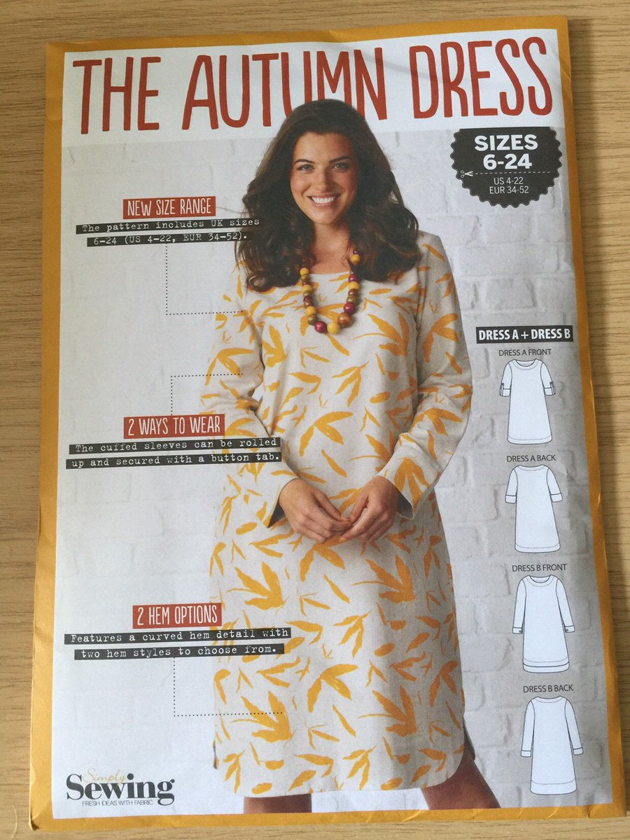 WatsonsVintage's tweet photo. Excited to share this item from my #etsy shop: NEW Uncut Simply Sewing Sewing Pattern 'The Autumn Dress ' Sizes 6-24 - Easy Fit Dress - Curved Hem Options - Cuffed Sleeves - Button Tabs https://t.co/qGvb1JkUeP #TheAutumnDress #UKSizes6-24 #USSizes4-22 #Only2Available https://t.co/8wU0EQEeH2