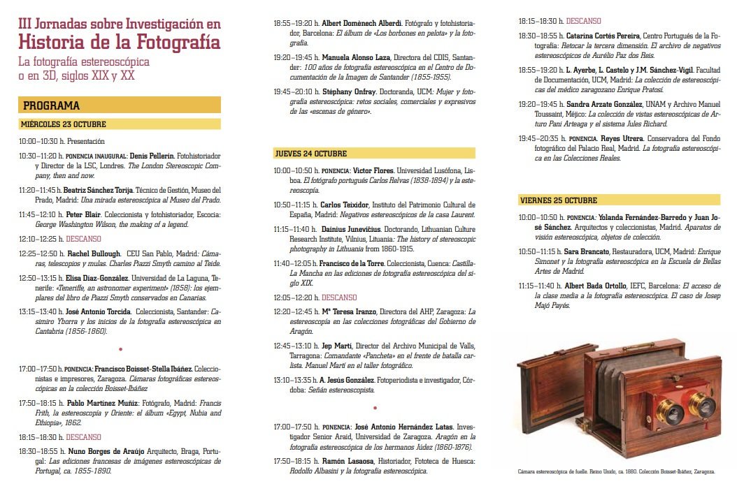 ARAID_ES's tweet photo. Desde hoy y hasta el 25 de Octubre tienen lugar las "III Jornadas sobre investigación en historia de la fotografía" dirigidas por el investigador @ARAID_ES José A. Hernández Latas que además dará su ponencia el día 24 a las 17:00 @unizar @DPZaragoza 
➡️https://t.co/nZJpEHQLs0 https://t.co/XBi9MBYRM4