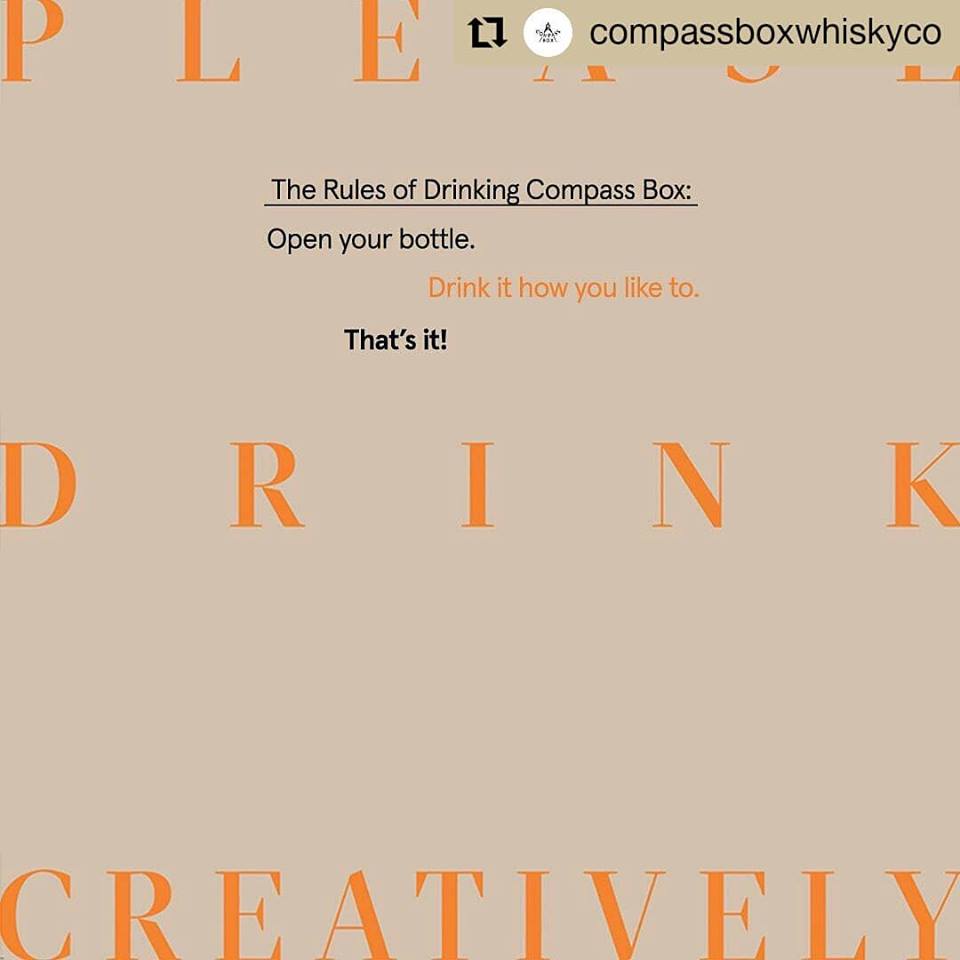 Sounds good to us! #liquidluxury #Repost @compassboxwhiskyco • • • • • • That's it! #CompassBoxWhisky #2019Yearbook #PleaseDrinkCreatively #TheRules
