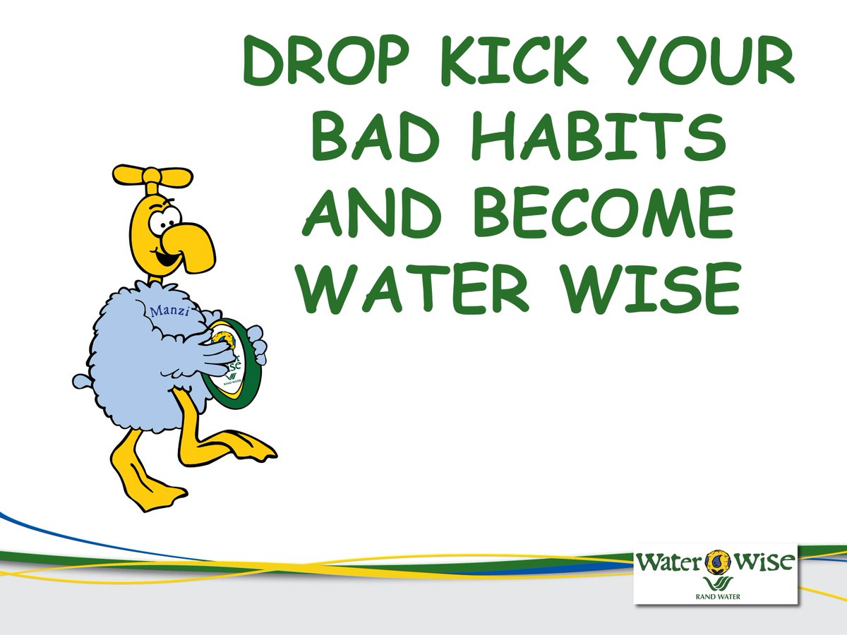 water_wise's tweet photo. Why don't you drop kick your bad habits and become Water Wise? Here are some Water Wise tips. #WaterWise #waterdemandmanagement #randwater #reduceconsumption https://t.co/qr1u2cxHwf