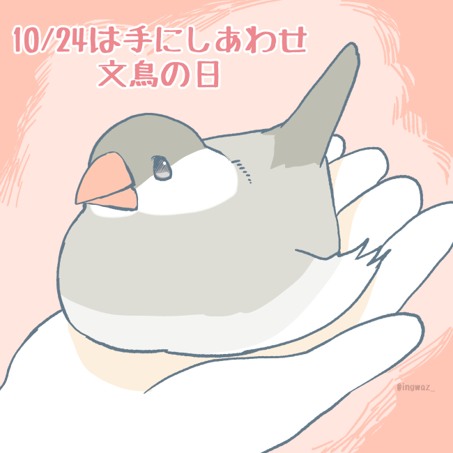 文 新木南生 明日は 手にしあわせ文鳥の日です 手のひらサイズの あったかさ 文鳥さん 毎日しあわせをたくさんくれてありがとう ｖ 文鳥の日19 Buncho 文鳥