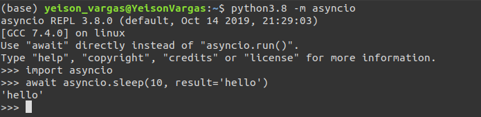 yeisonvargasf's tweet image. How run an async RELP in #Python #Python38?
python3.8 -m asyncio 🥰
#Platzi