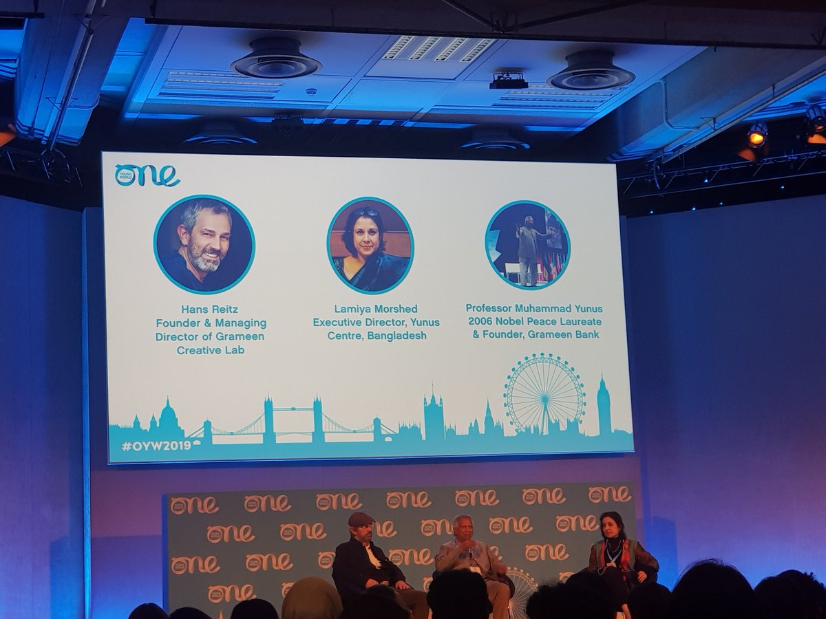 "Microfinance is a social business, not a money-making business." Muhammad Yunus. <a href="/Yunus_Centre/">Muhammad Yunus</a>
<a href="/OneYoungWorld/">One Young World</a>
 #OYW2019