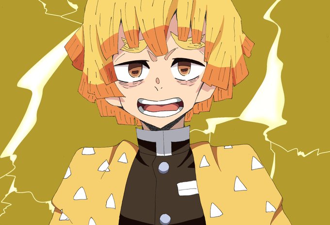 マメコロネさんがTwitterに投稿した我妻善逸(鬼滅の刃)のイラスト。