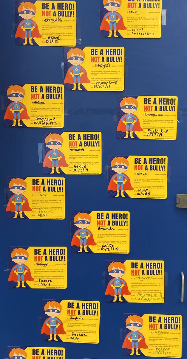 Ms_Valentin2017's tweet photo. Student pledges on preventing Bullying. #BullyingPreventionMonth @IBPeskoeK8 https://t.co/blUZe6yraC