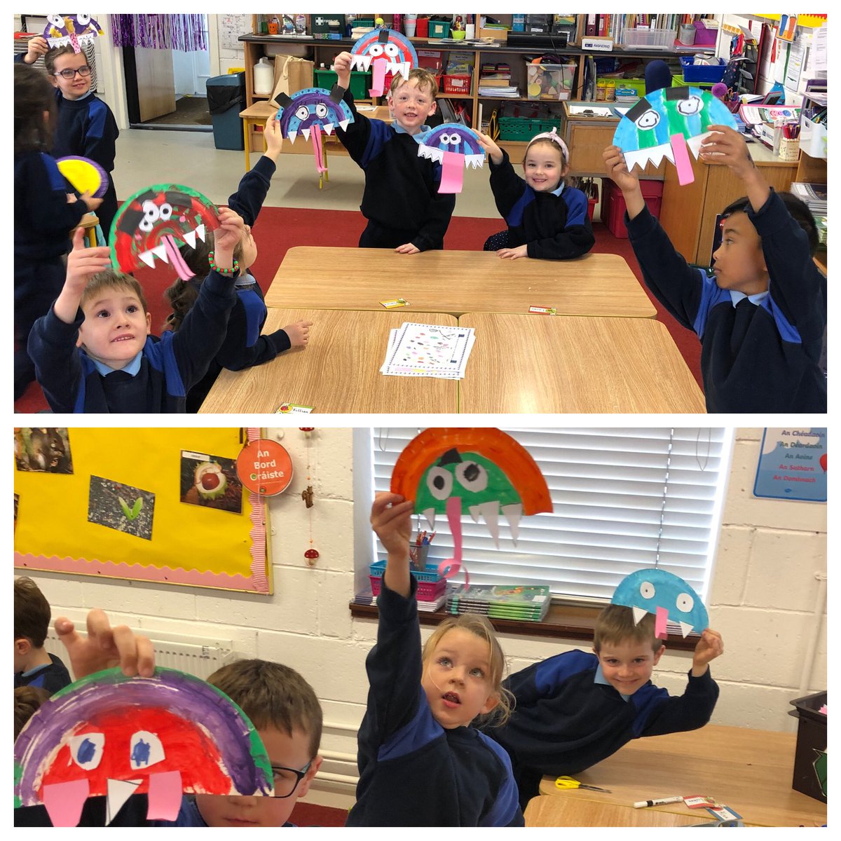 MsSwordsscmj's tweet photo. We were very busy today finishing our monsters !!! Look how scary they are 😱😱#seniorinfants #halloweenfun https://t.co/vxHvOt24Hh