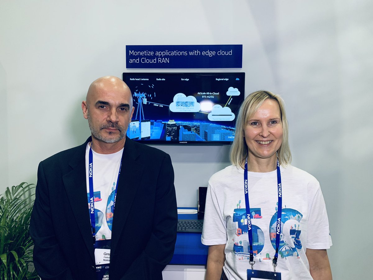 Meet Greg Pietras and Anu Pietila, @nokia cloud RAN experts. Nokia is the leader with the world´s first cloud-based #5G RAN in commercial use and the new All-in-Cloud base station architecture with virtualized RT baseband. Come talk to us at #MWC19
