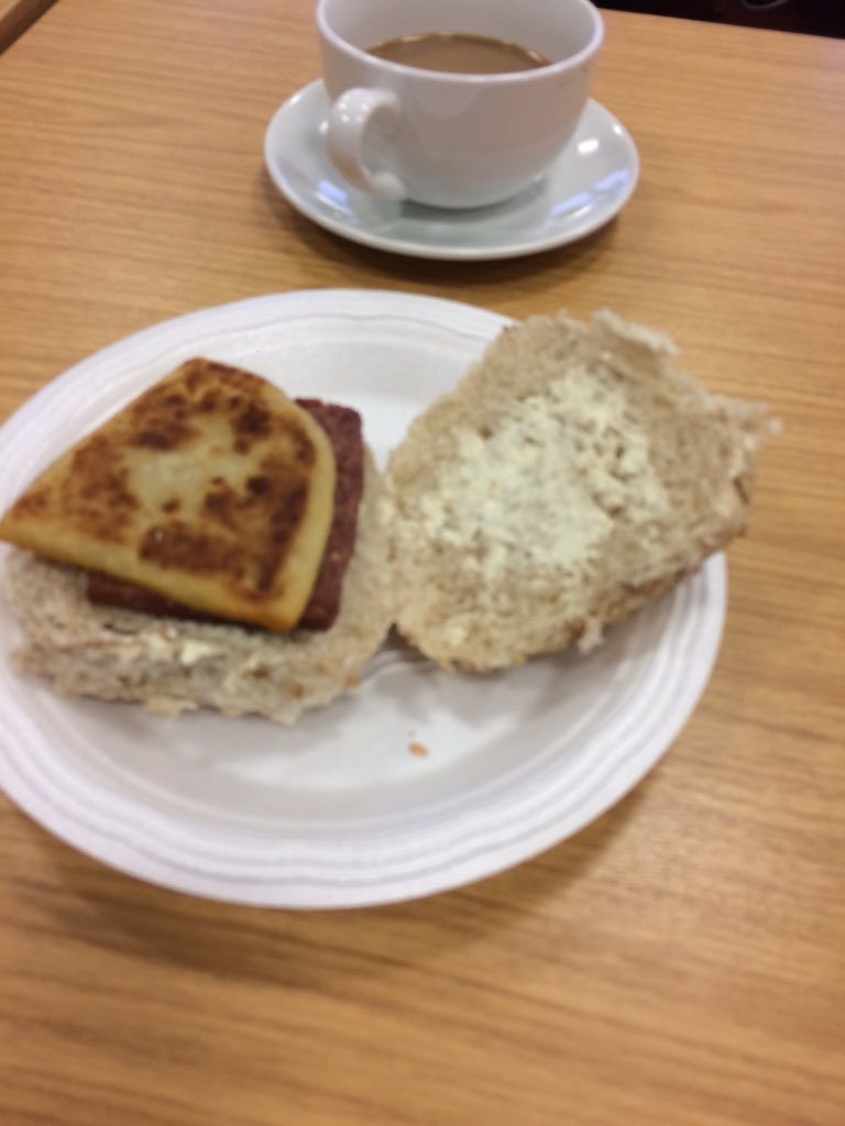 HT meetings at St Roch’s Primary are always something to look forward to, especially when Mrs Mc has the tattie scones, bacon and sausages on the go! #lookedafter  #goodstarttoabusyday